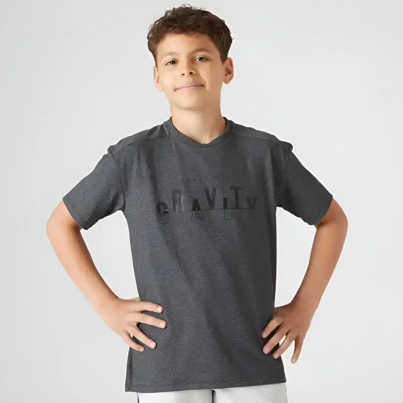 Polera gimnasia niños mc500 básica gris