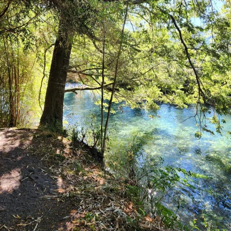 Camping Los Calafates Hornopirén - descanso junto al río