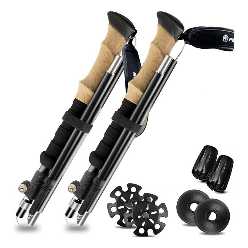 Bastones de trekking ajustables de aluminio para senderismo y caminatas en montaña