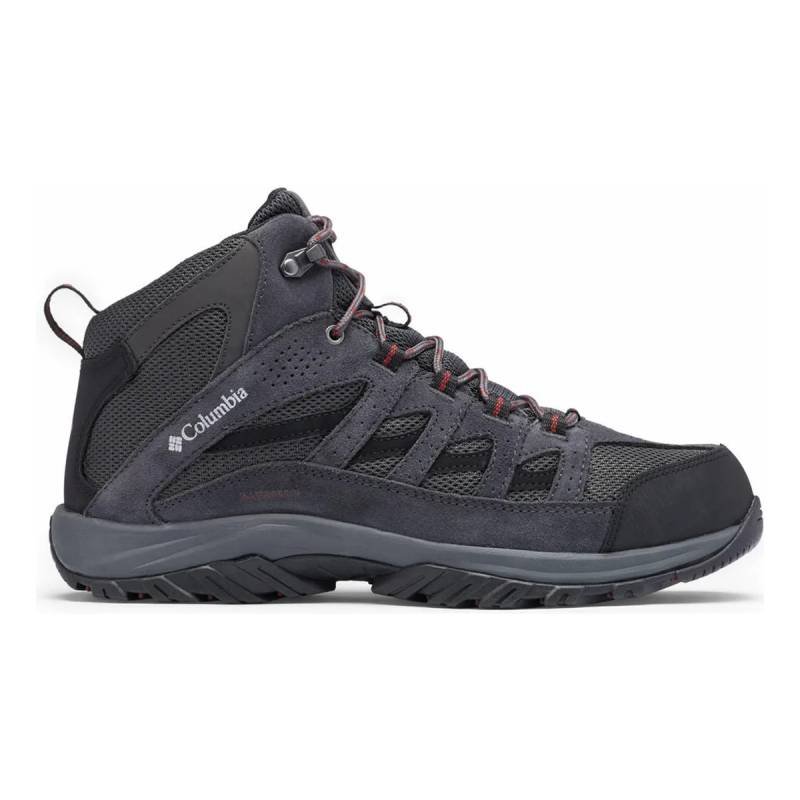 Botín Columbia Crestwood Mid Waterproof gris para trekking y uso outdoor en terreno húmedo