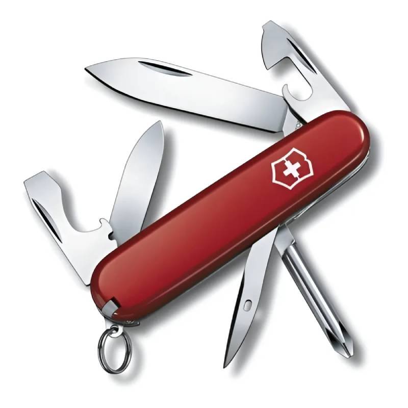 Navaja suiza Victorinox Tinker roja con 12 funciones multifunción compacta para viajes y actividades outdoor