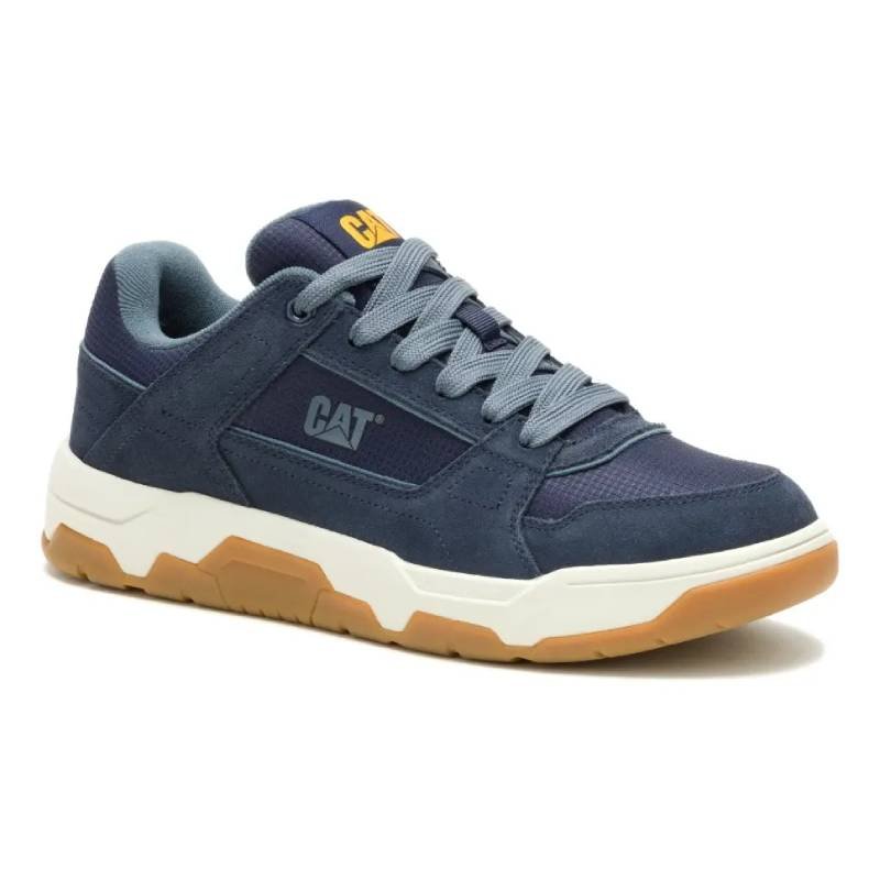 Zapatilla CAT Theorem Mid para hombre en color azul con caña media y diseño outdoor