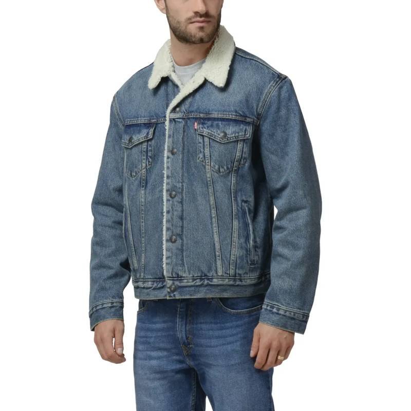 Chaqueta Levi’s hombre tipo trucker azul con interior sherpa