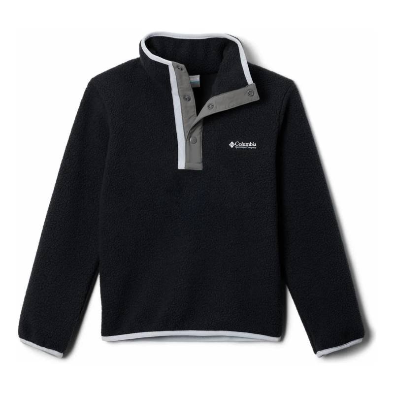 Polar Columbia niño Helvetia II negro con broches en cuello y diseño fleece térmico