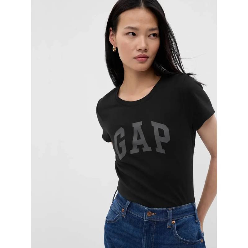 Polera mujer GAP negra manga corta de algodón