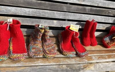 Pantuflas de lana de oveja hechas a mano